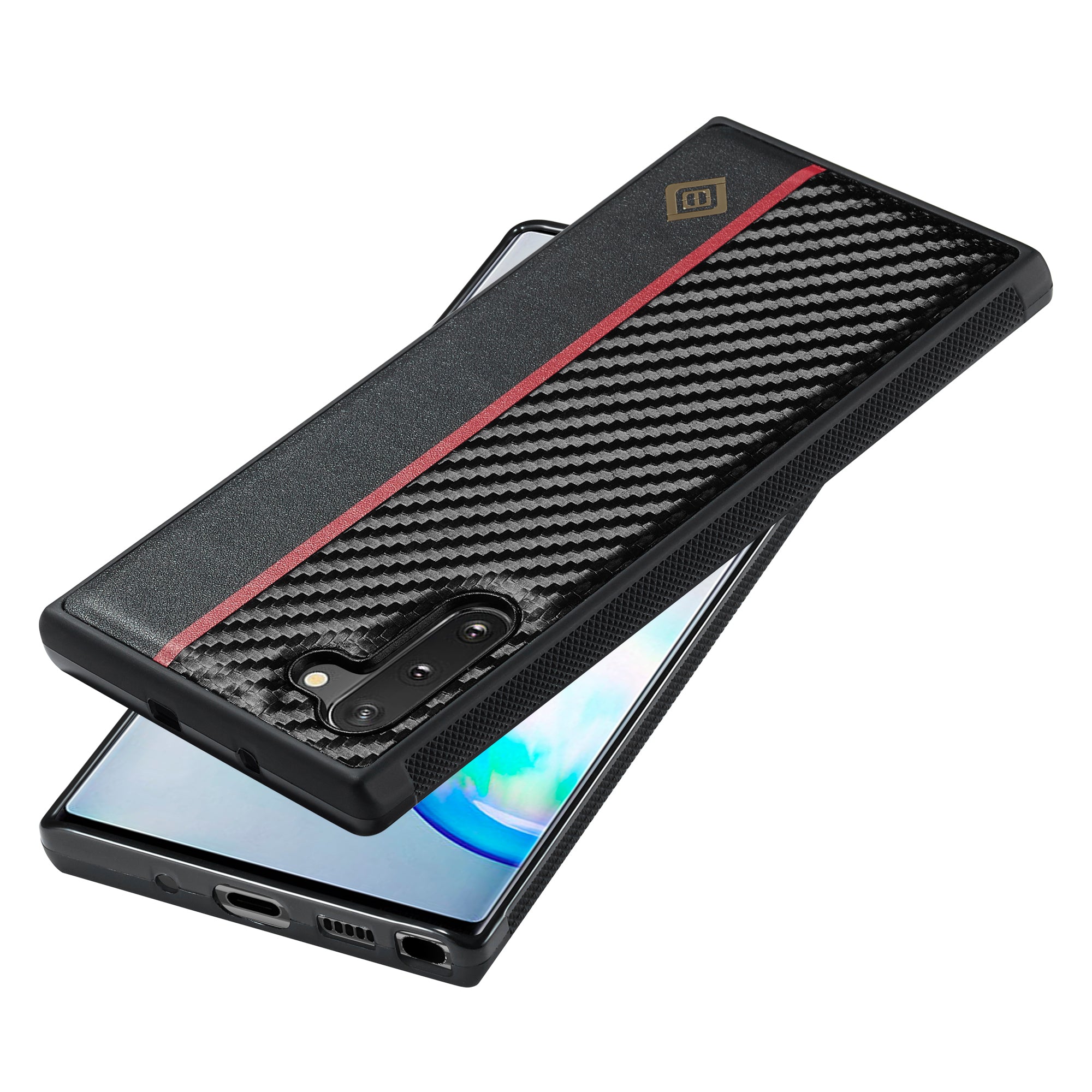 LC.IMEEKE Carbon Fiber Texture Case for Samsung Galaxy Note 10 4G Anti-scratch PU Leather+TPU+EVA Phone Cover LC.IMEEKE Carbon Fiber Texture Case for Samsung Galaxy Note 10 4G Anti-scratch PU Leather+TPU+EVA Phone Cover